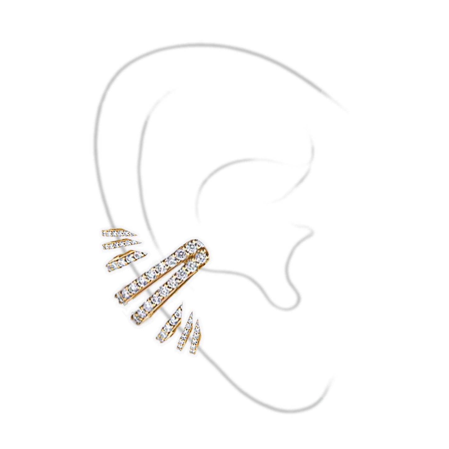 Diamond Edgecore Claw Ear Cuff