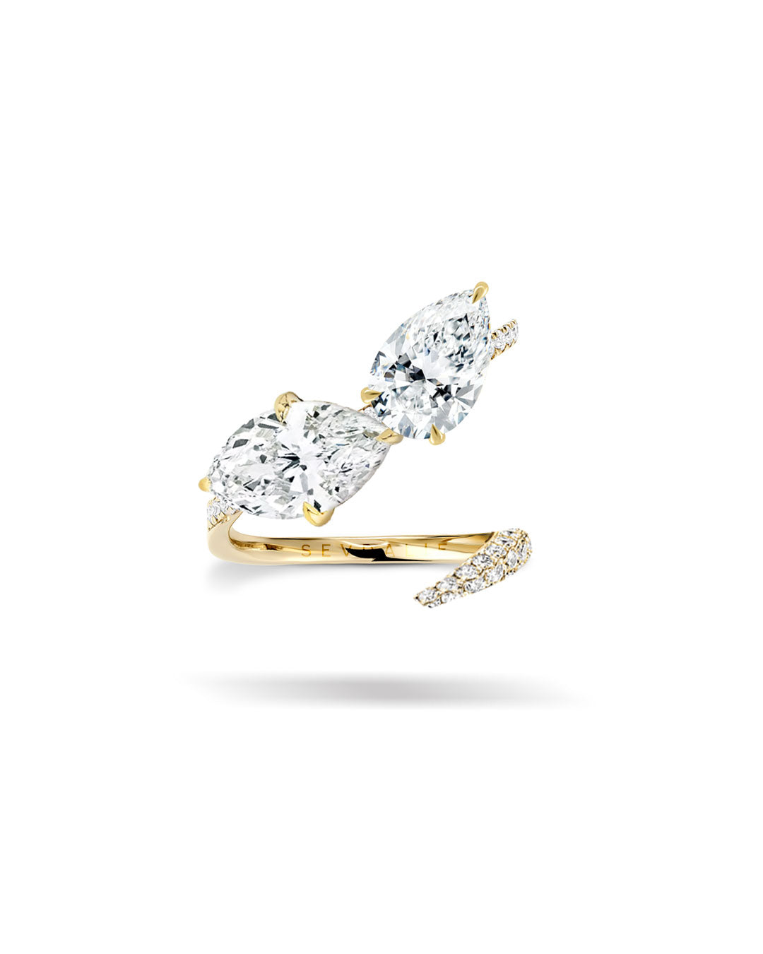 Pear and Marquis Diamond Moi et Toi Twist Ring
