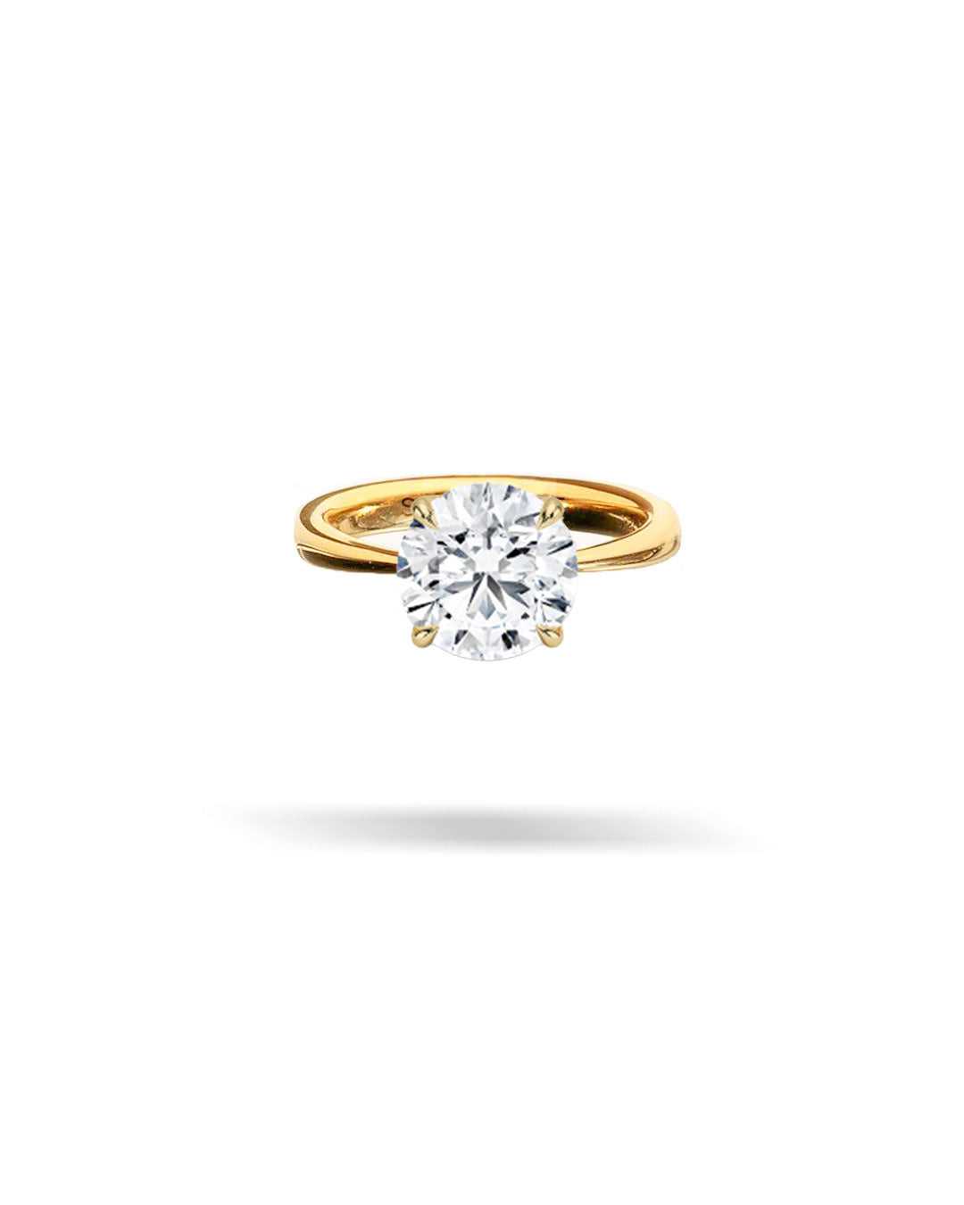 Round Solitaire Tapered Diamond Ring