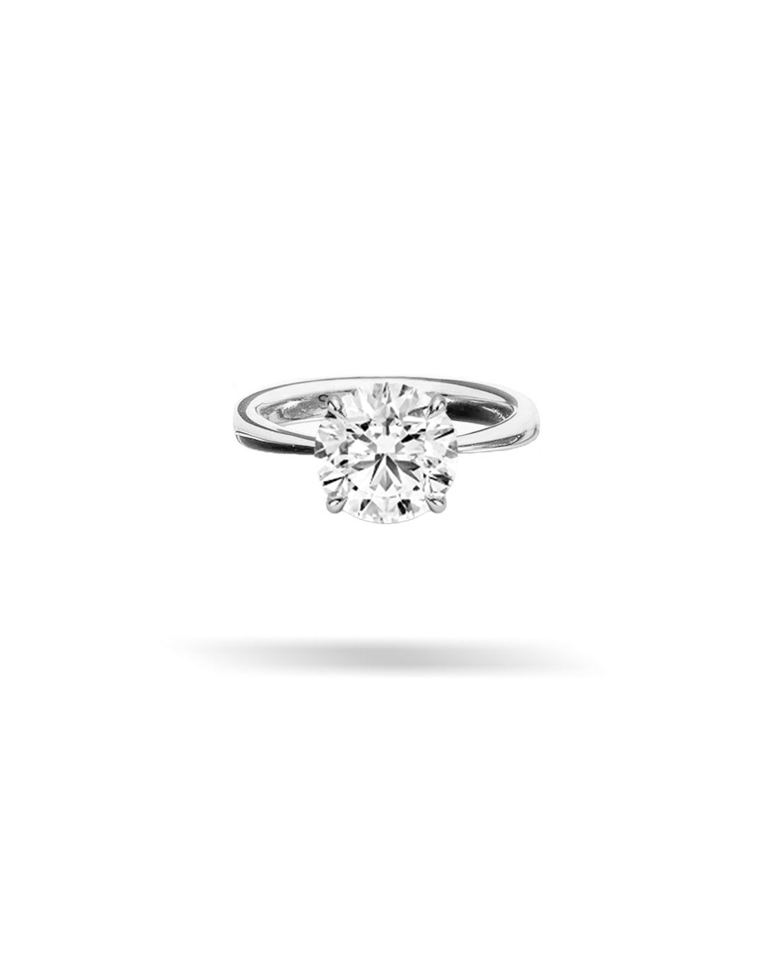 Round Solitaire Tapered Diamond Ring
