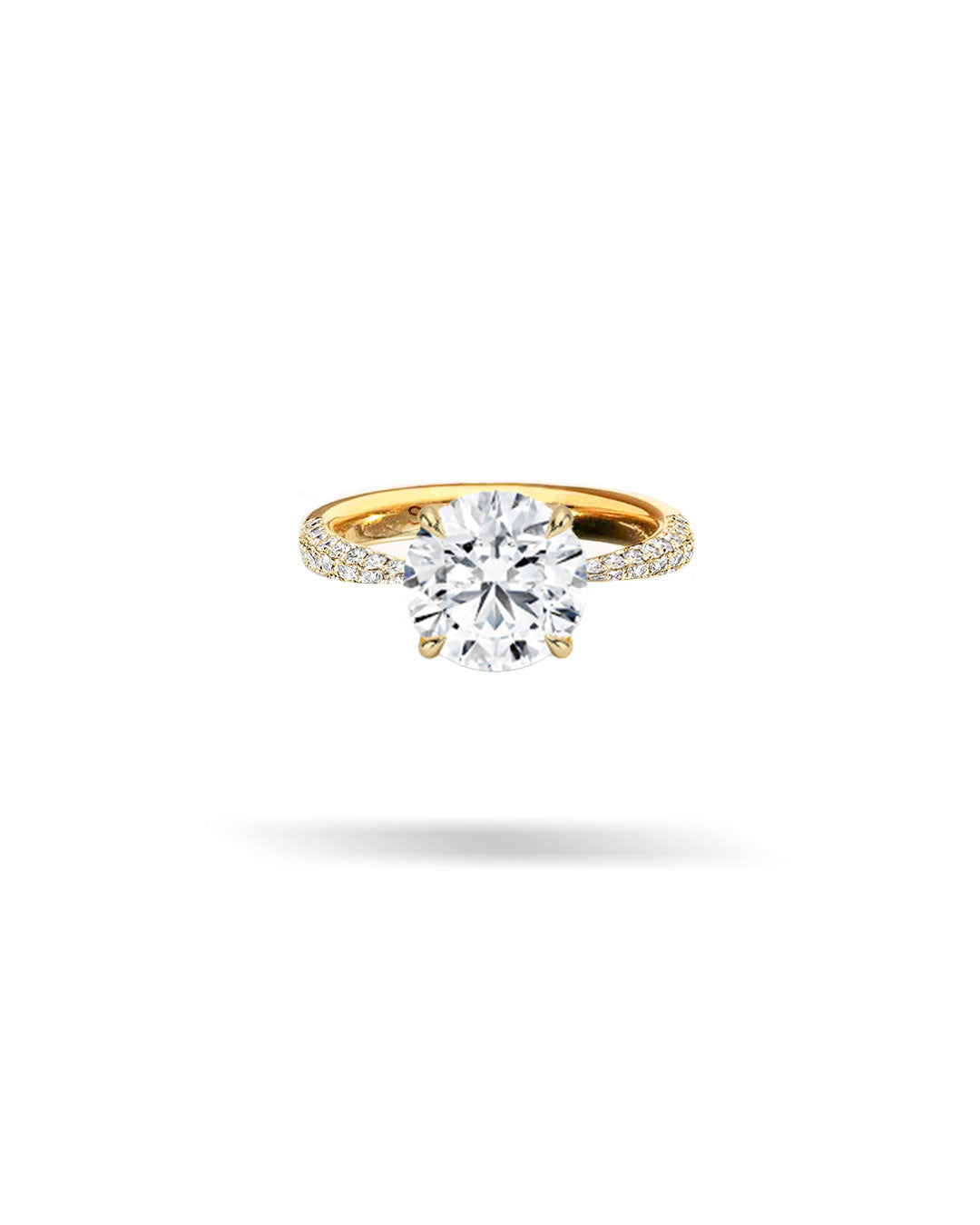 Round Solitaire Tapered Diamond Ring