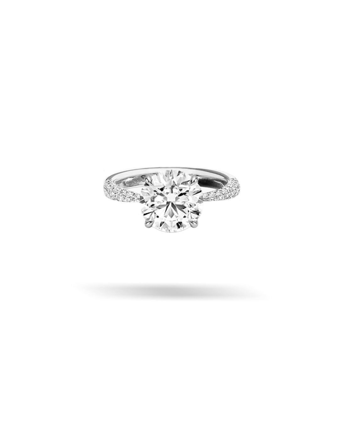 Round Solitaire Tapered Diamond Ring