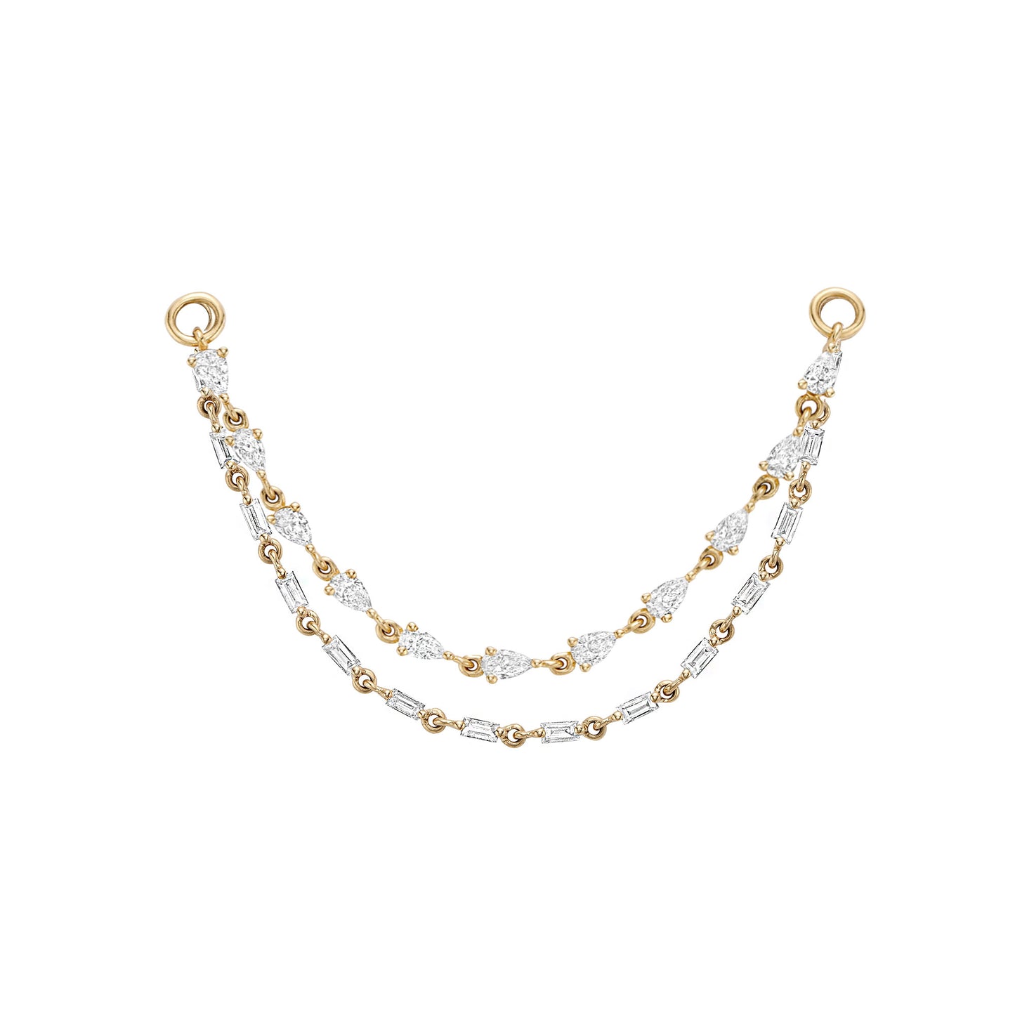 Pear Diamond Chain Earring Connector