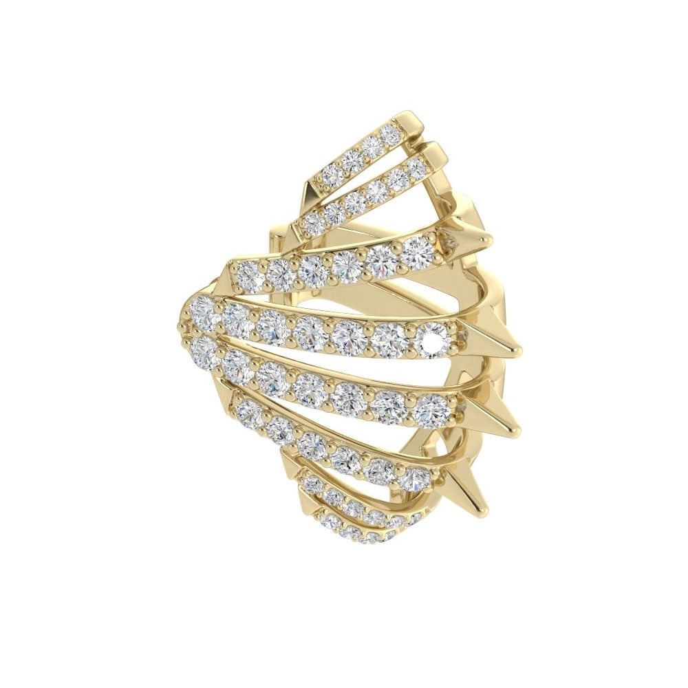 Diamond Edgecore Spike Fan Ear Cuff
