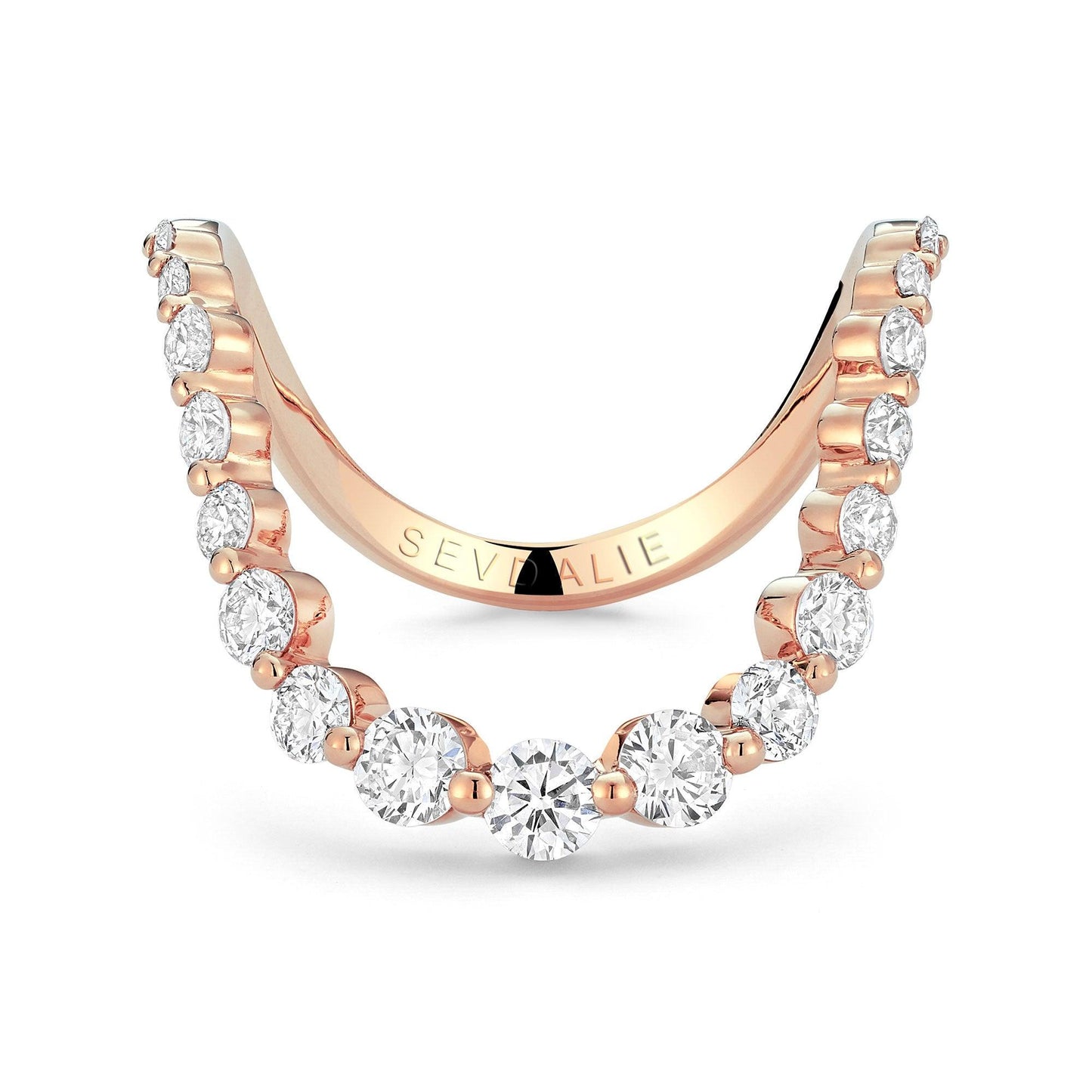 Round Diamond Curved U Ring - SEVDALIE