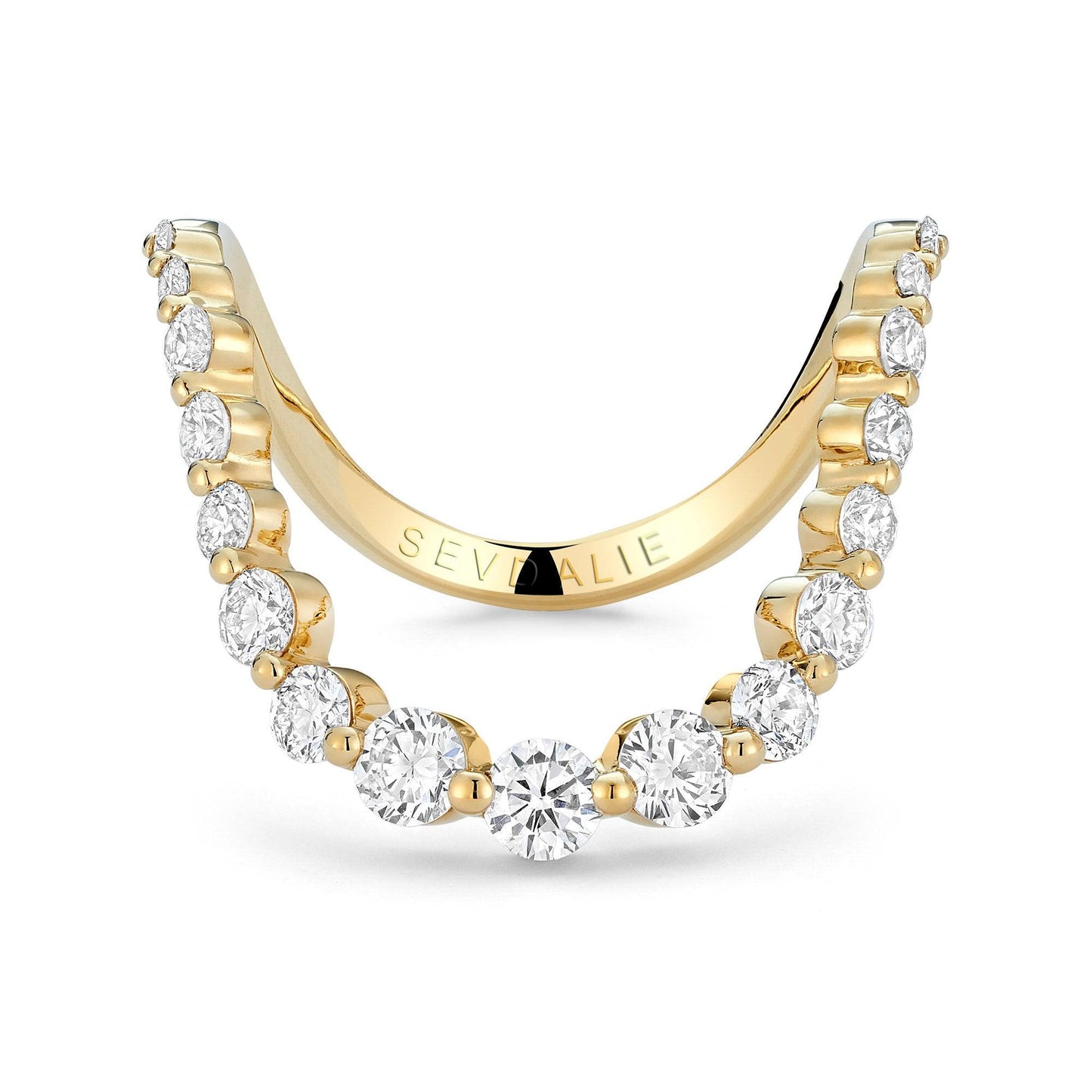 Round Diamond Curved U Ring - SEVDALIE