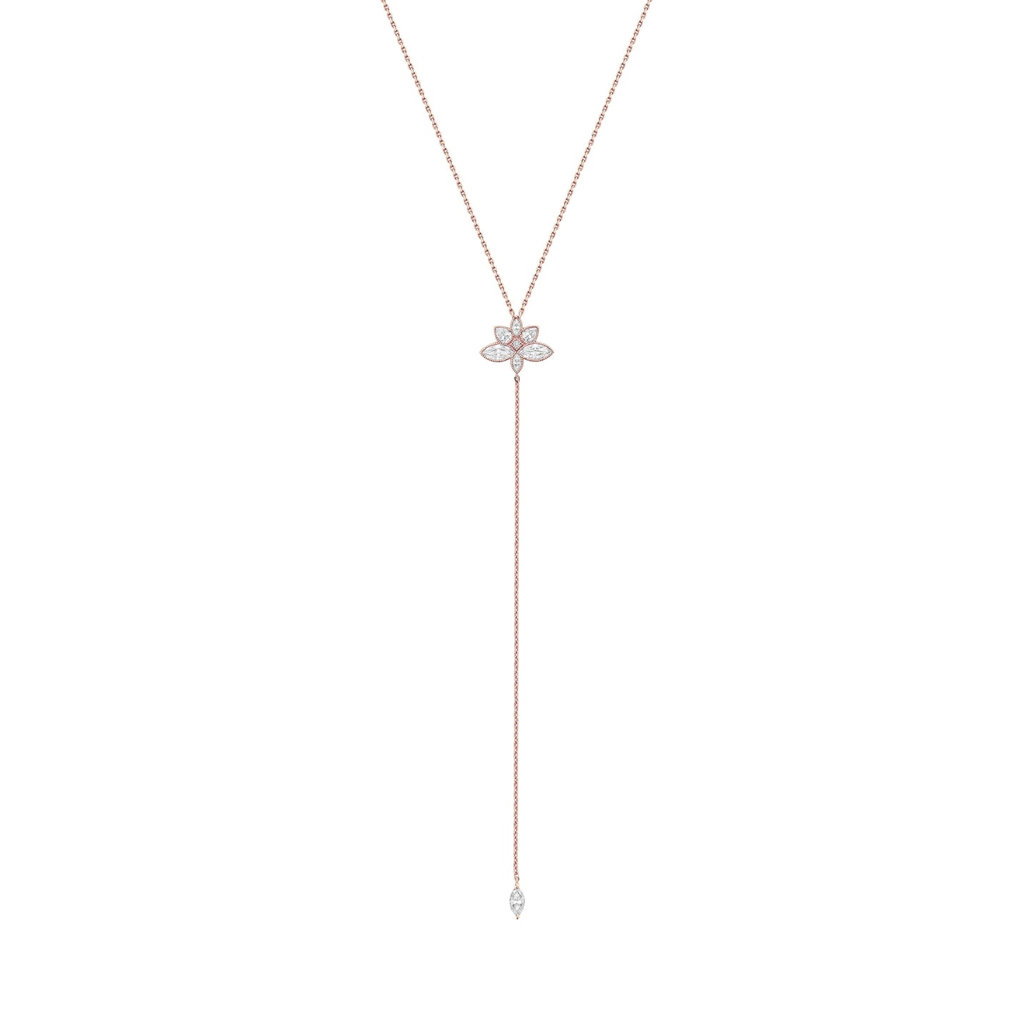 Lady Lotus Flower Diamond Lariat - SEVDALIE