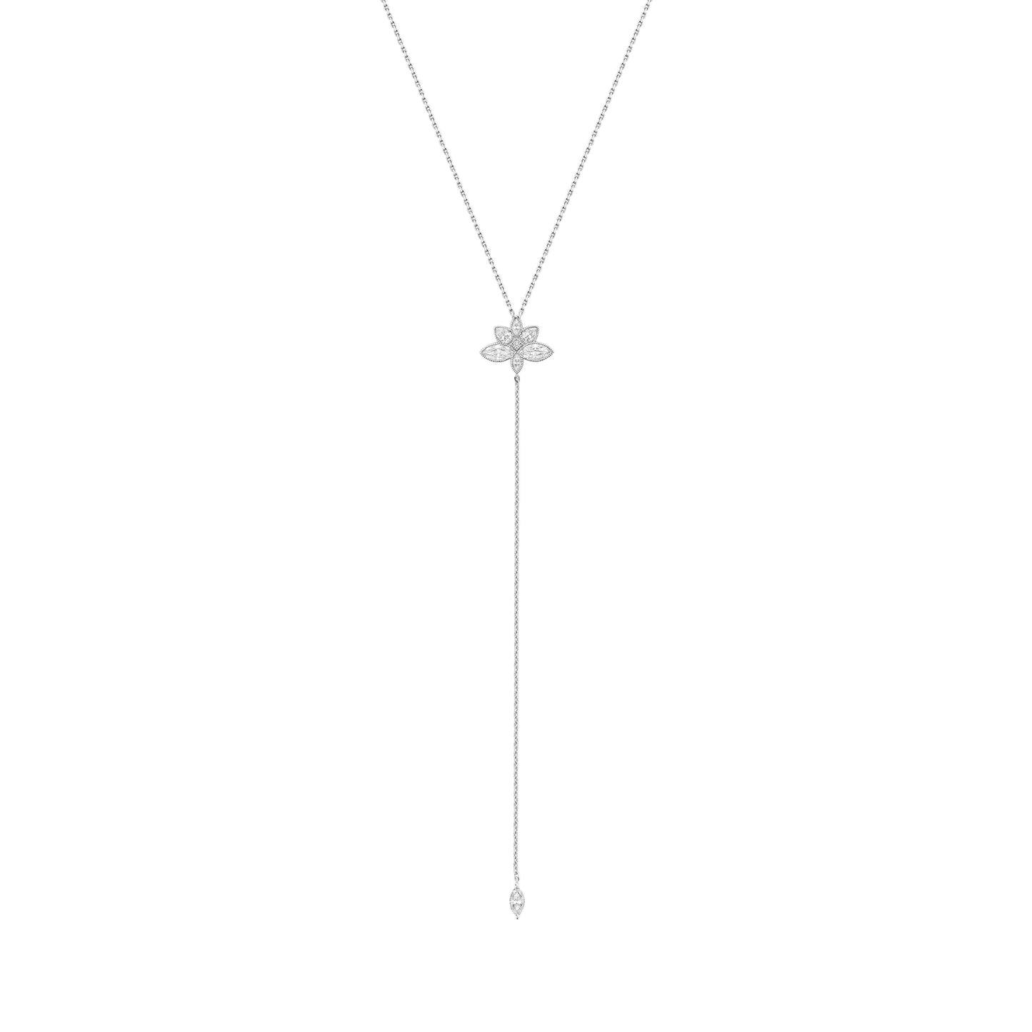 Lady Lotus Flower Diamond Lariat - SEVDALIE