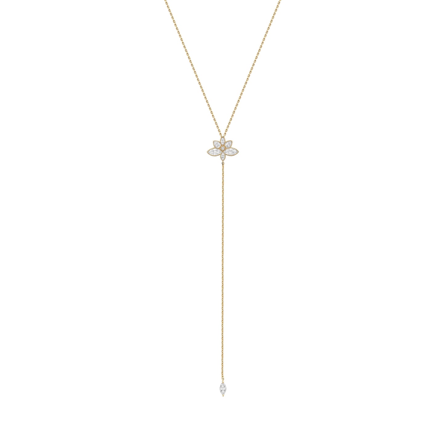 Lady Lotus Flower Diamond Lariat - SEVDALIE