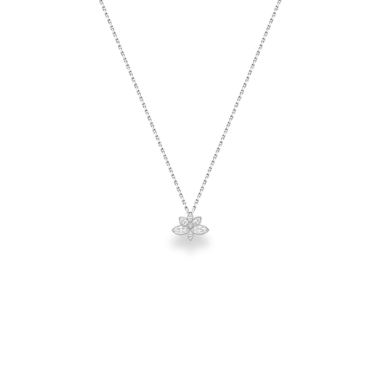 Lucky Lotus Flower Diamond Necklace - SEVDALIE