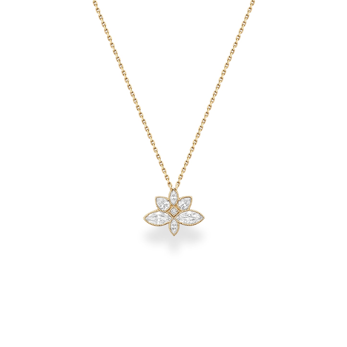 Lady Lotus Flower Diamond Necklace - SEVDALIE