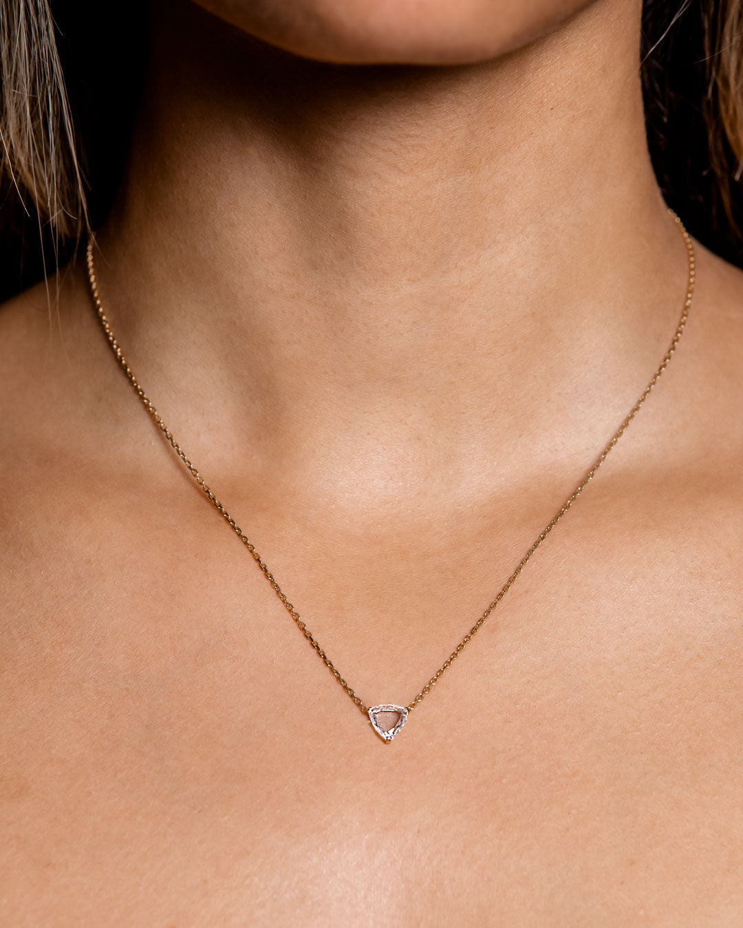 Trillion Portrait Solitaire Necklace