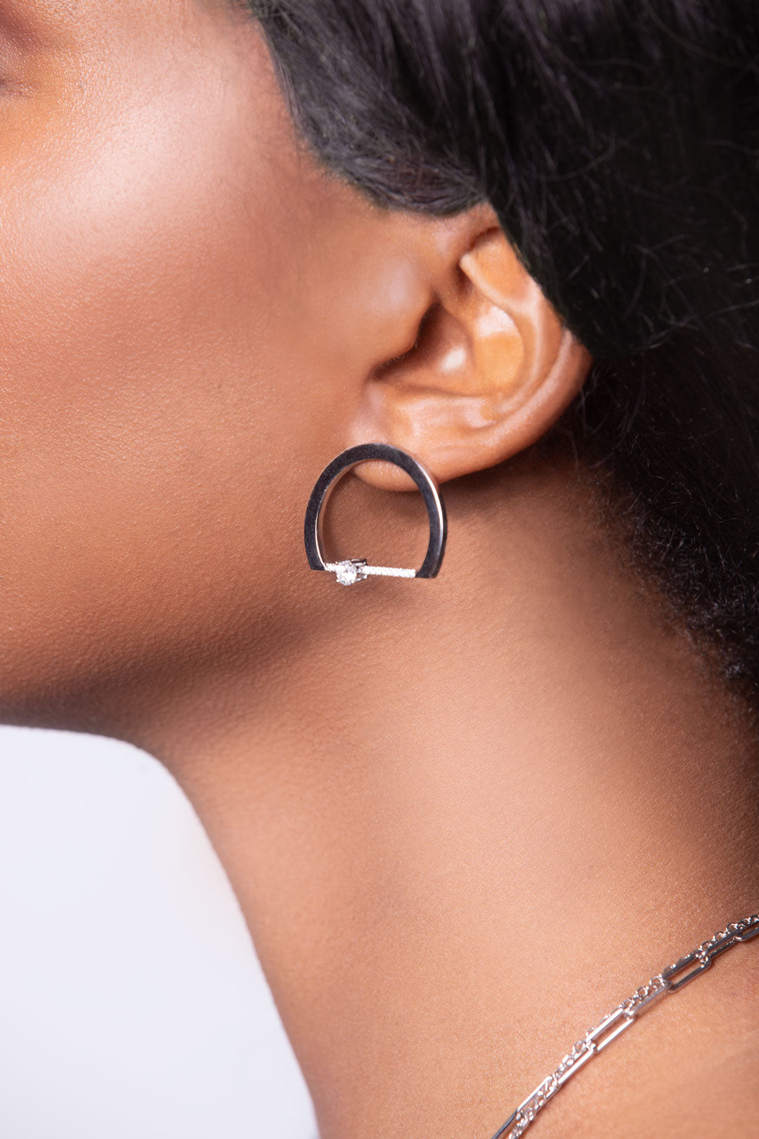 Large Sliding Diamond Earrings