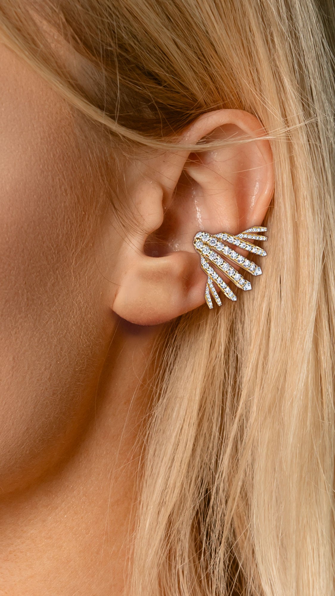 Diamond Edgcore Fan Ear Cuff