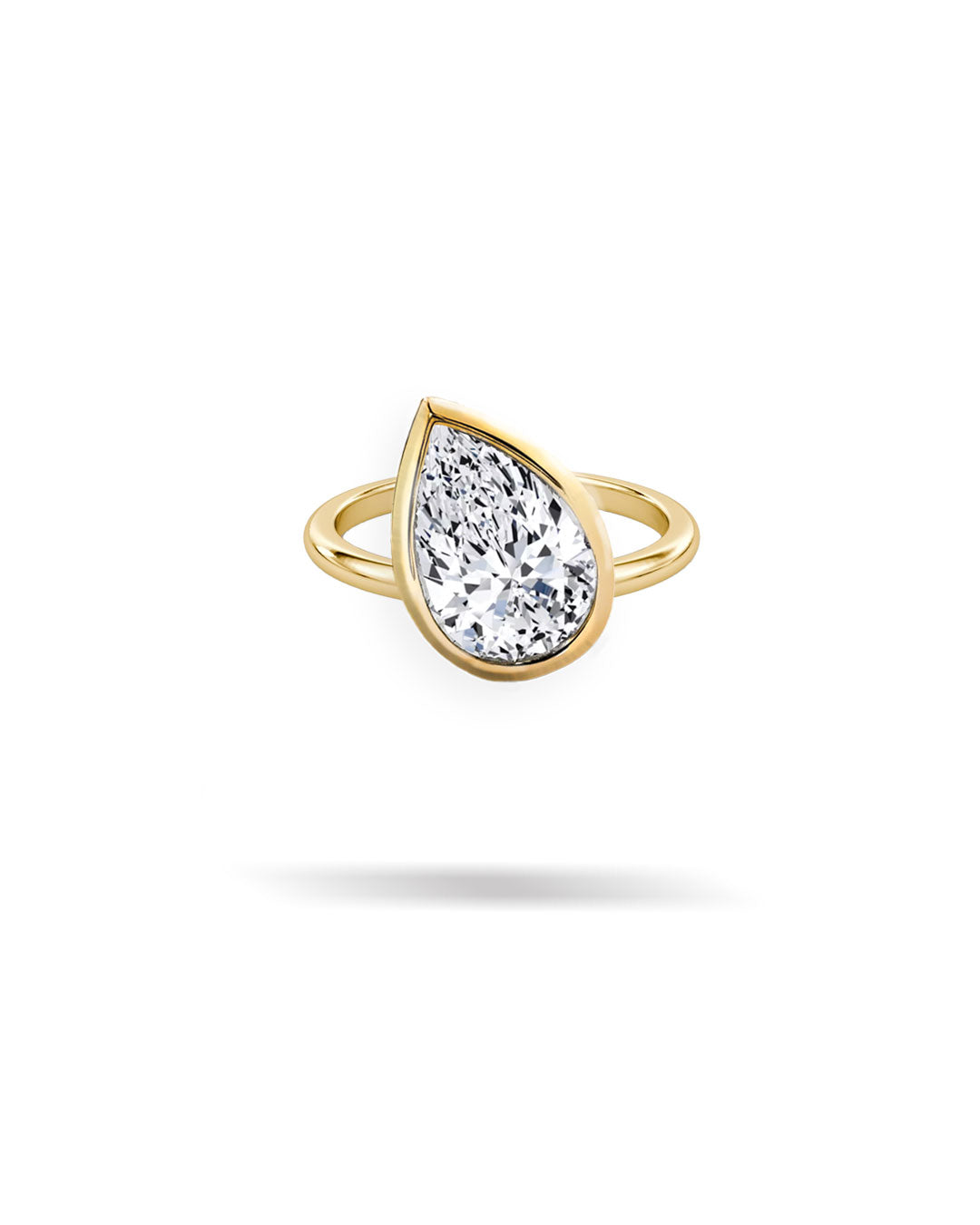 Bezel Pear Solitaire Diamond Ring