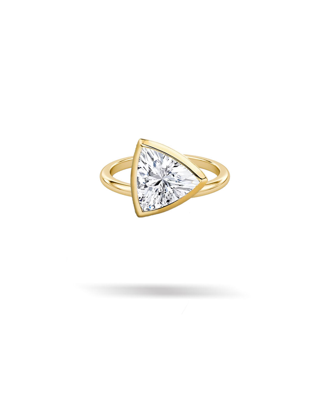 Bezel Trillion Solitaire Diamond Ring