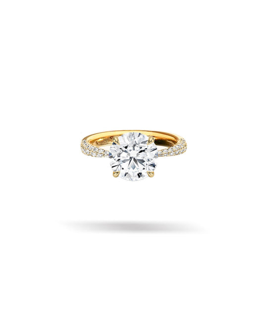 Round Solitaire Tapered Diamond Ring