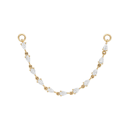 Pear Diamond Chain Earring Connector