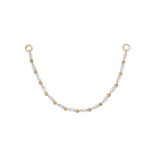 Emerald Diamond Chain Earring Connector