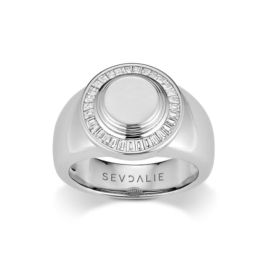 Round Layer Signet Ring