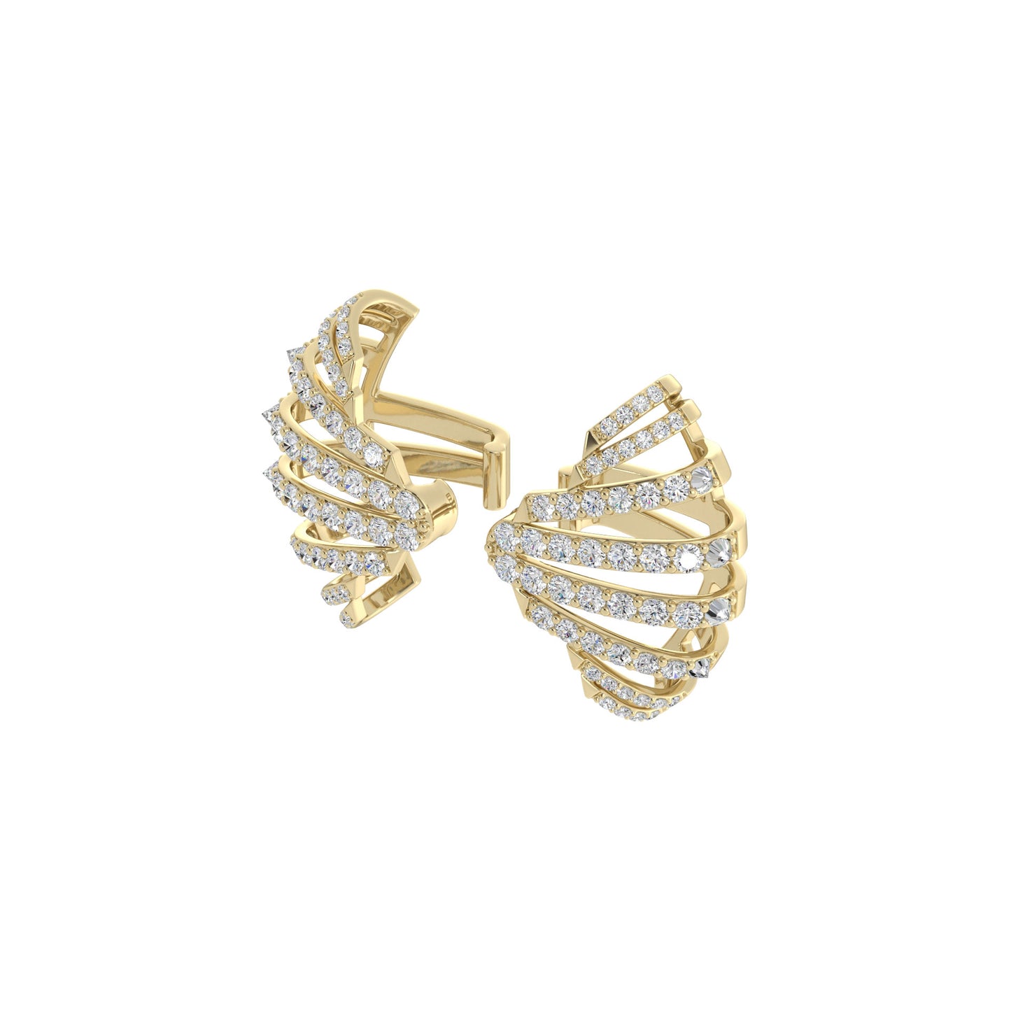 Diamond Edgcore Fan Ear Cuff