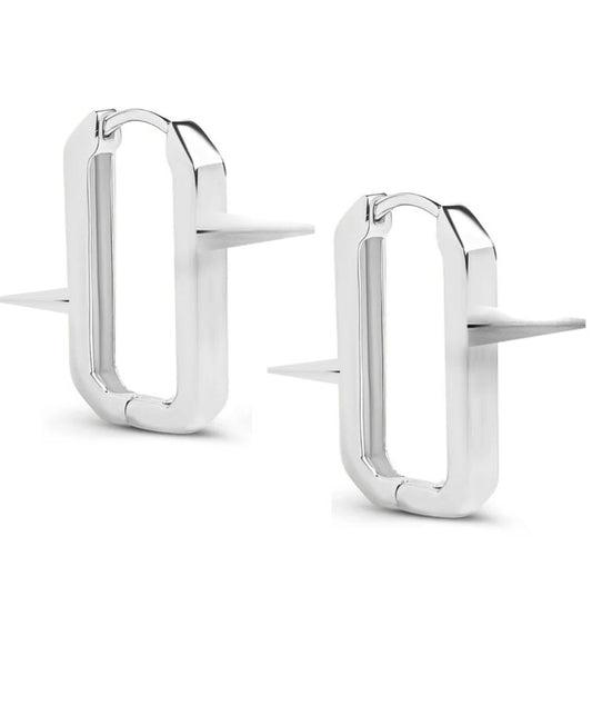 Edgecore Rectangular Hoop Spike Earrings