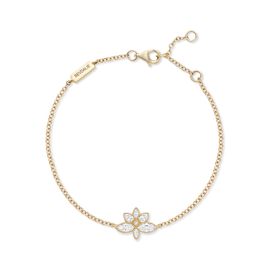Lucky Lotus Flower Diamond Bracelet - SEVDALIE