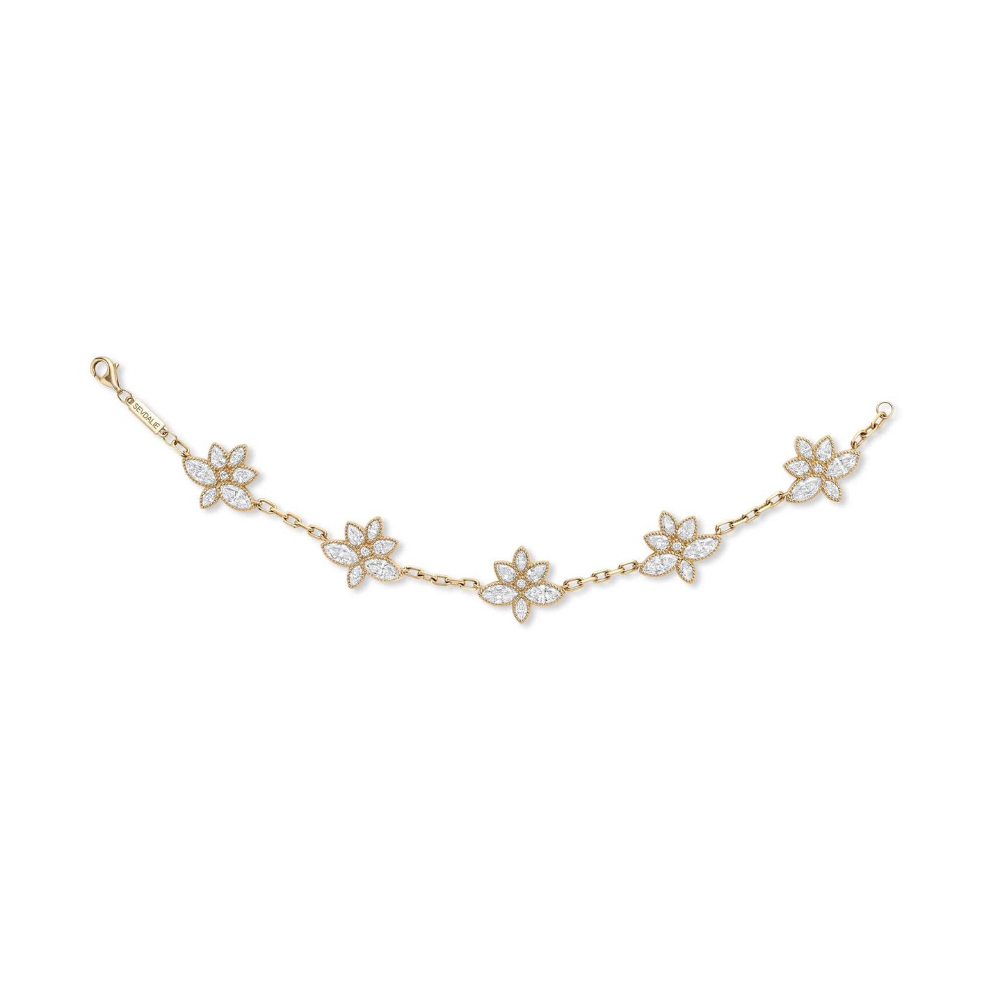 Lady 5 Pendent Lotus Flower Diamond Bracelet - SEVDALIE