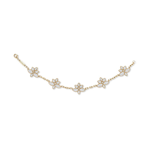 Lady 5 Pendent Lotus Flower Diamond Bracelet - SEVDALIE
