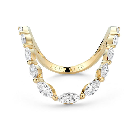 Marquis Diamond Curved U Ring - SEVDALIE
