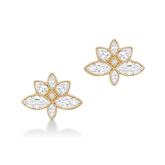 Lady Lotus Flower Diamond Earring - SEVDALIE