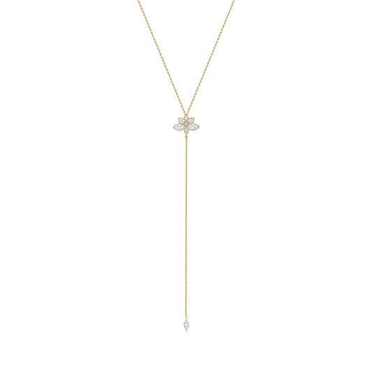 Lady Lotus Flower Diamond Lariat - SEVDALIE