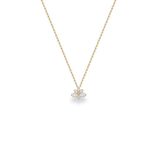Lucky Lotus Flower Diamond Necklace - SEVDALIE