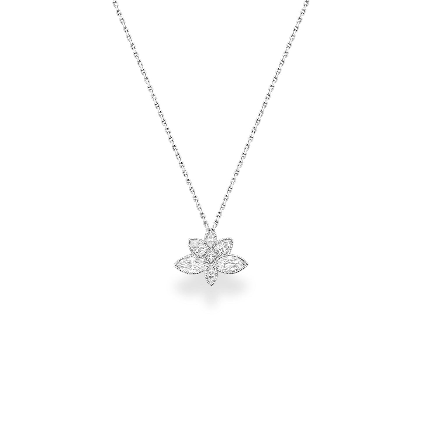 Lady Lotus Flower Diamond Necklace - SEVDALIE