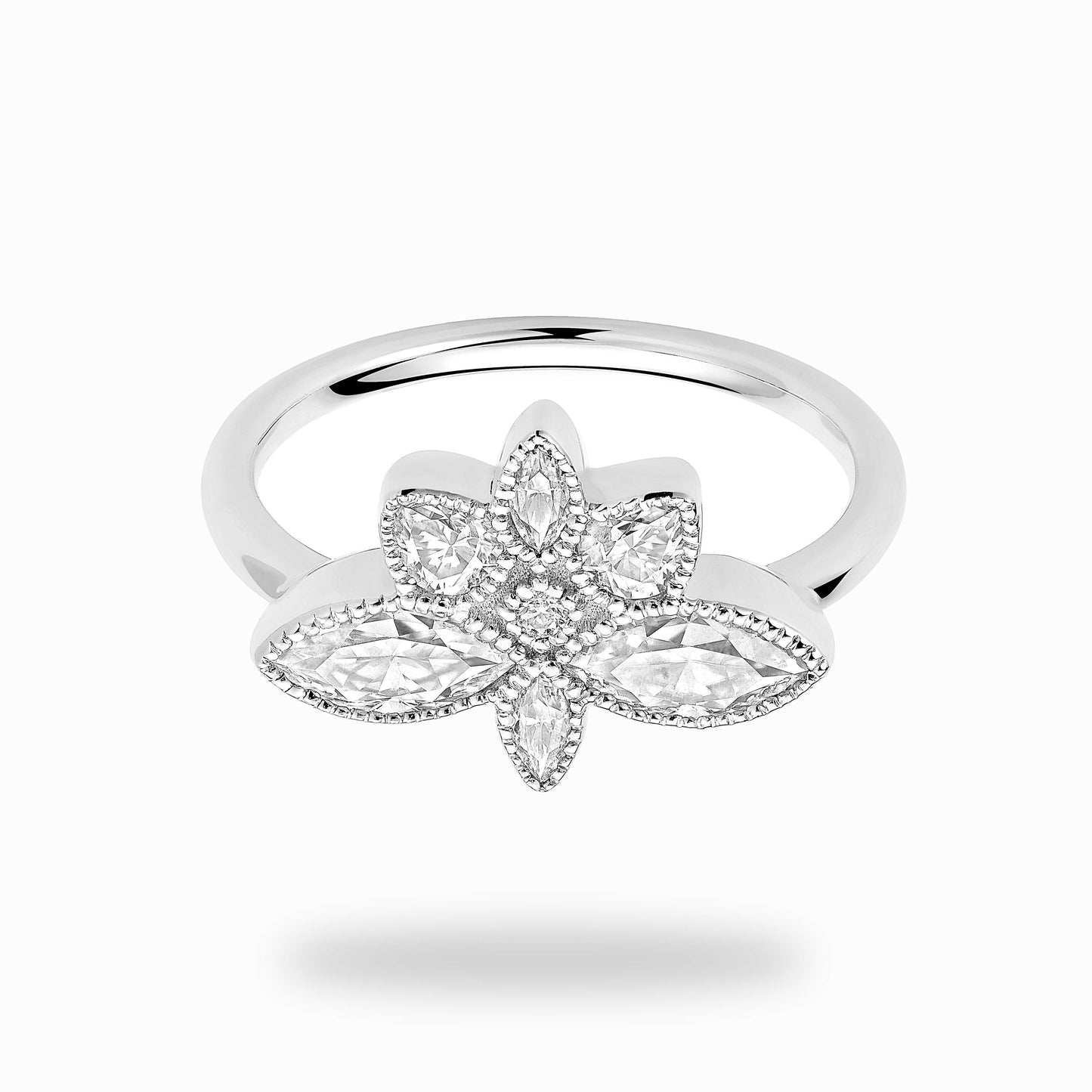Lucky Lotus Flower Diamond Knuckle Ring - SEVDALIE