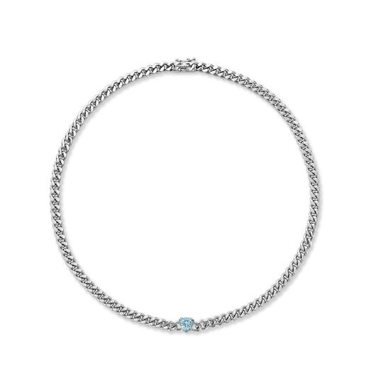 Trillion Aquamarine Chain Necklace - SEVDALIE